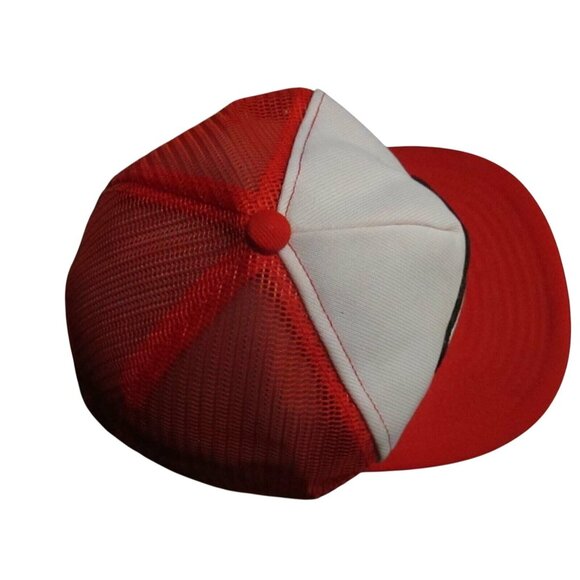 Mesh trucker Skater Cap NEW True Vtg 80s MONARCH SYSTEMS PATCH ORANGE/WHITE - Picture 3 of 5